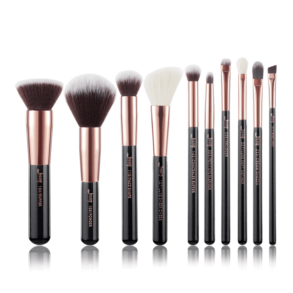 Jessup Individual Rose Gold/Black Brush Set ( 10pcs) T156