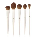 Luxury Light Gray Comprehensive Eye and Face Brush Set ( 5pcs ) – T493