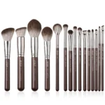Brown Makeup Brushes Set Professional Premium Synthetic 15pcs – T498
