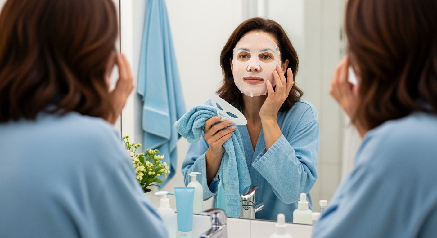 sheet mask selfcare woman